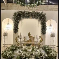 باغ تالار شیشه ای با فضایی زمستانی