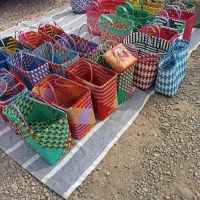 انواع سبد حصیری تسمه ای دست بافت
