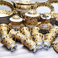 سرویس چینی کمیاب طلایی نو نو ۱۳۰پارچه جهیزیه ژاپن