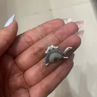 گردنبند نقره نگین تراش