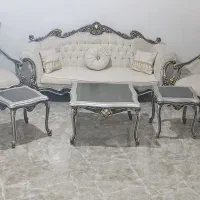 مبلمان سلطنتی استیل ۹ نفره به همراه میزناهارخوری|مبلمان خانگی و میز عسلی|کوهسار (البرز), |دیوار