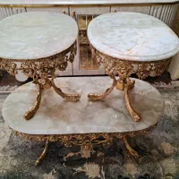 میز برنجی بزرگ با دو عسلی سالم و تمیز|مبلمان خانگی و میز عسلی|مشهد, دانشجو|دیوار