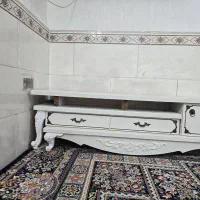 میز تلویزیون چوبی سفید