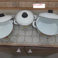 زودپز تک دسته8 لیتری وقابلمه لعابی ودوقابلمه فلز|ظروف پخت‌وپز|قزوین, |دیوار