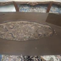 میز چوبی با شیشه سالم میز جلو مبلی جلومبلی