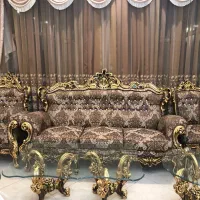 مبلمان سلطنتی همراه میز وسط و ۲ میز عسلی در حد نو|مبلمان خانگی و میز عسلی|قزوین, |دیوار