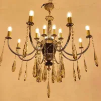 لوستر سنگی 12شعله/تعویض لوستر کهنه با نو|لوستر و چراغ آویز|تهران, نعمت‌آباد|دیوار