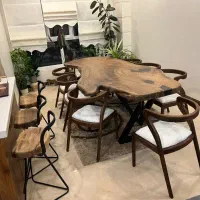 صندلی روستیک چوبی اسلب گردو