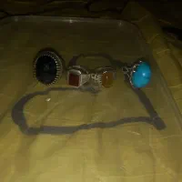 چهارعدد انگشتر نقره وسنگ درجه یک اصل