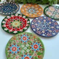 ظروف قلم آبی ومینا کاری|ظروف سرو و پذیرایی|شیراز, وصال|دیوار