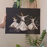 دو عدد نقاشی رقص سماع اکریلیک