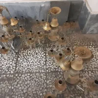 لوستر برنجی،دوعدد چهار شعله و یکعدد پنج شعله