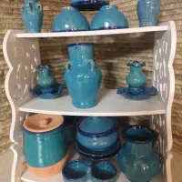 ظروف گلی (سفالی)به همراه شلف
