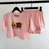 ست کراپ شورتک آووکادو