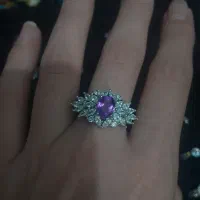 انگشتر نقره با سنگ اماتیس اصل|جواهرات|نقده, |دیوار