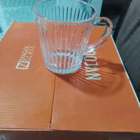 فروش یک دست لیوان  شش عددی دسته دار بلور