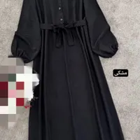 مانتو پیراهنی،تک رنگ مشکی
