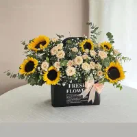 باکس وجار گل افتابگردون|گل و گیاه طبیعی|اصفهان, باغ زرشک|دیوار