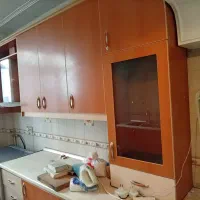 کابینت MDF با بدنه‌ فلزی + هود + سینک