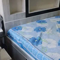 تخت خواب دو نفره به‌همراه تشک و دراور|تخت و سرویس خواب|تهران, دریاچه شهدای خلیج فارس|دیوار