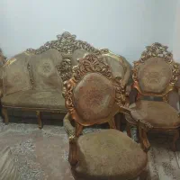 مبلمان 9 نفره سلطنتی چوب گردو|مبلمان خانگی و میز عسلی|رباطکریم, رباطکریم|دیوار