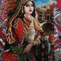 تابلوفرش دختر قاجار دستی