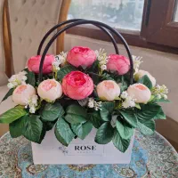 گلدان باکس دسته گل مصنوعی هدیه و استقبال از حجاج