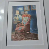 نقاشی مدادرنگی طرح فضای داخلی کلاسیک