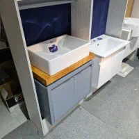 روشویی کابینتی۶۰سانت صفحه بلوطpvc/آینه باکسtolid|لوازم سرویس بهداشتی|بومهن, |دیوار