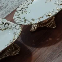 ست دو تیکه شیرینی خوری و میوه خوری