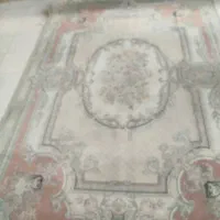 یک جفت فرش ماشینی کرم ۹متری سالم وزیبا