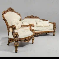 مبل سلطنتی دسته چوبی