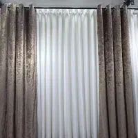 پرده پانچ آماده مخمل شانل اقتصادی