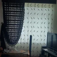 پرده ، پشت پرده ، میل پرده بهمراه کتیبه چوبی