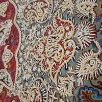 ست کامل ترمه سرمه دوزی پرکار|پرده، رانر، رومیزی|تهران, جردن|دیوار