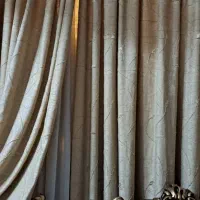 دو عدد پرده سالنی همراه با استر حریر