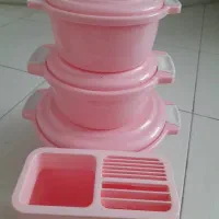 قابلمه سه تیکه پلاستیکی و جای چاقو و کفگیر