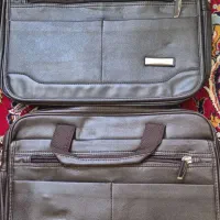 کیف چرمی اداری دانشگاهی لب تابی با محفظ پفکی نونو