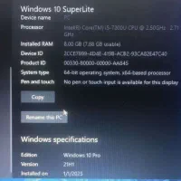 لپ تاپ استوک HP i57200 نسل 7 بسیار تمیز|رایانه همراه|بروجن, |دیوار