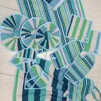 سرویس آشپزخانه 11تیکه|سفره، حوله، دستمال آشپزخانه|میانه, |دیوار