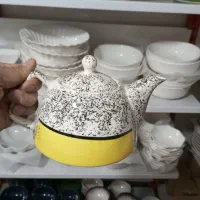 قوری خط زرد چینی سرامیک حراج 120 تومن