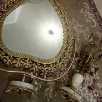 آینه و شمعدان برنجی قدیمی