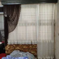 پرده پذیرایی حریر با کتیبه