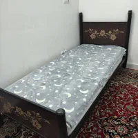 تخت یک نفره چوب وفلز