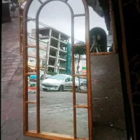 قاب آینه گنبدی‌ ودوفرمه با چوب نراد از تولیدی|آینه|رشت, رشتیان|دیوار