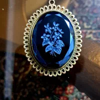 پلاک سنگ الماسی تراش ،زنجیر طلا روس