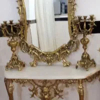 اینه شعمدان برنز قدیمی سنگین