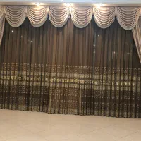 پرده خامه دوزی با پارچه تمام ترک در حد نو