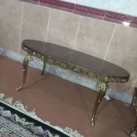 میز تلویزیون و آینه شمعدان و تلفن و سماور برنزی|بوفه، ویترین، کنسول|همدان, |دیوار