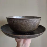 کاسه و دوری قاجاری مسی